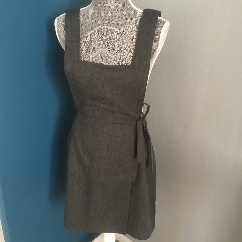 La Belle Wrap Dress in Dark Grey Size Medium